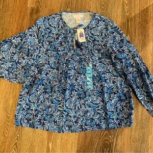 New Stella Parker Blue Tassel Ellie Tunic Top ~ XL